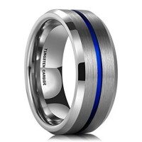 Women's Or Men's Engagement Tungsten carbide Matching Rings Silver Tone Matte Couple Wedding Bands Carbon Fiber