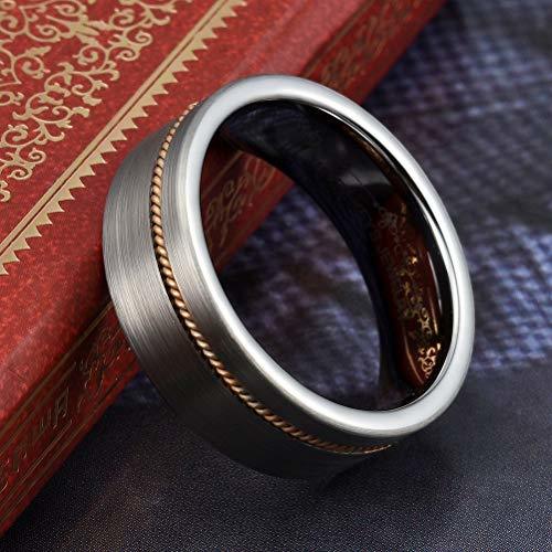 Women's Or Men's Tungsten Carbide Rings Couple Wedding Bands Carbon Fiber Silver Matte Finish