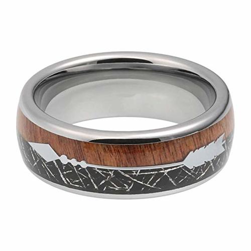  Women's Or Men's Engagement Tungsten carbide Matching Rings Couple Wedding Bands Carbon Fiber Silver Tone Cupid's Arrow
