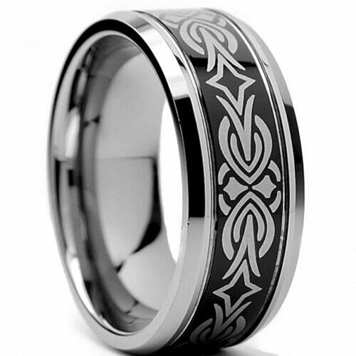 Women's Or Men's Silver and Black Tungsten carbide Matching Rings Carbon Fiber Couple Wedding Bands Laser Etched