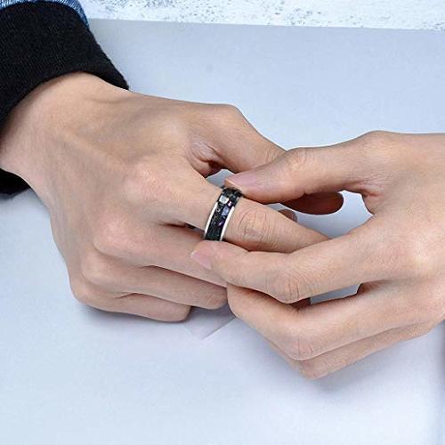  Women's Or Men's Silver Tungsten carbide Rings Couple Wedding Bands Carbon Fiber colorful