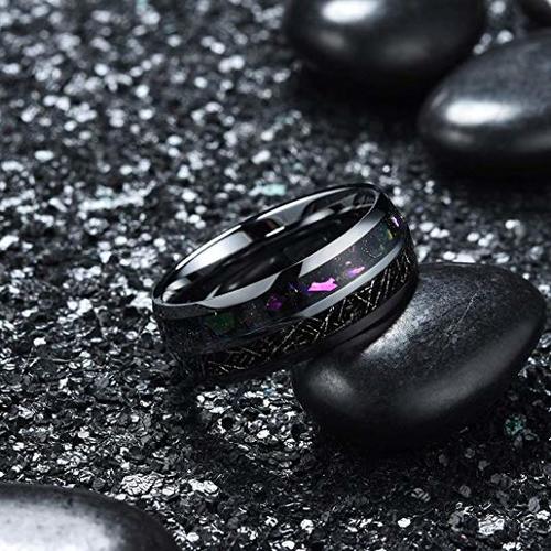  Women's Or Men's Silver Tungsten carbide Rings Couple Wedding Bands Carbon Fiber colorful