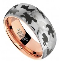 Women's Or Men's Customized Engraving Tungsten carbide Ring Couple Wedding Bands Carbon Fiber Rings,Silver and Black Camouflag