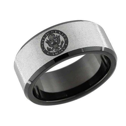 Women's Or Men's U.S. Army Military Tungsten Carbide Matching Rings Couple Wedding Bands Carbon Fiber