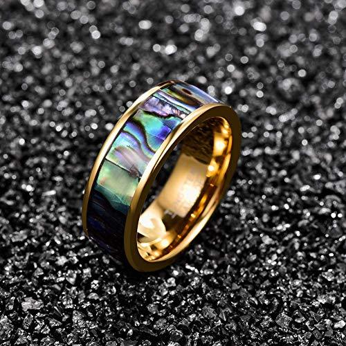 Women's Or Men's Gold Multi Color Tungsten carbide Matching Rings Couple Wedding Bands Carbon Fiber Comfort fit
