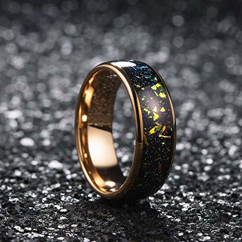 Women's Or Men's Tungsten carbide Matching Rings Gold band with Multicolor Couple Wedding Bands Carbon Fiber