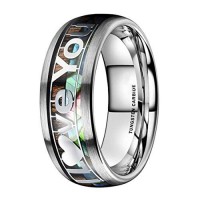 Women's Or Men's Tungsten carbide Matching Rings Couple Wedding Bands Carbon Fiber Engagement