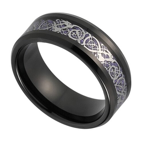 Mens Womens Engagement Tungsten carbide Matching Rings Black Resin Inlay with Purple and Silver Couple Wedding Bands