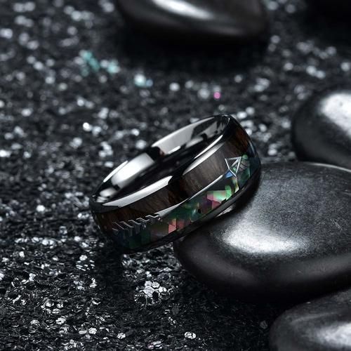 Tungsten Carbide Rings Couple Wedding Bands Carbon Fiber Matching,Cupid's Arrow,Silver Band Comfort fits